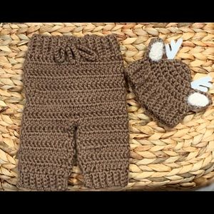 Hand Crocheted Newborn Fawn Set